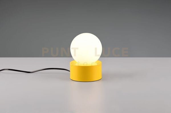 Countess lampada da tavolo base in metallo giallo con vetro bianco 