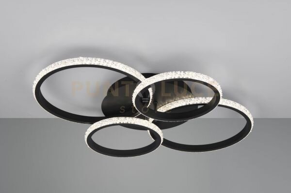 Cires plafoniera led 27w 3400lm, 4000k nera con diffusore effetto c