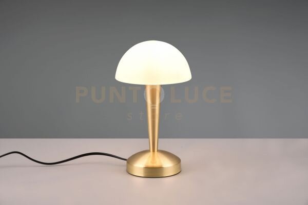 Canaria lampada da tavolo metallo ottone e vetro satinato touch con