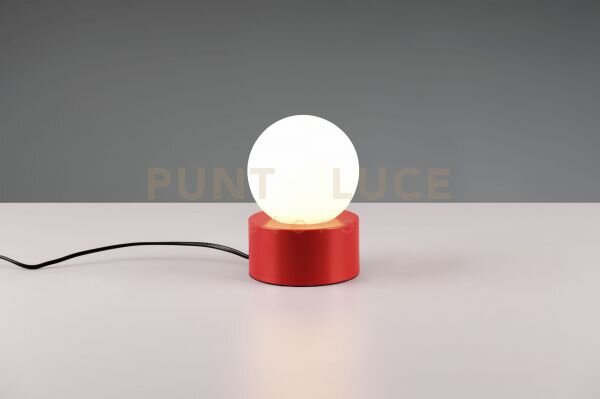 Countess lampada da tavolo base in metallo rossa con vetro bianco a