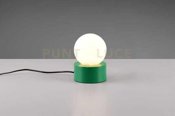 Countess lampada da tavolo base in metallo verde con vetro bianco a