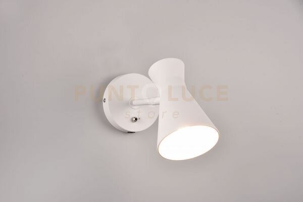 Enzo applique doppio cono metallo bianco h. 16,5cm 1 luce attacco e27