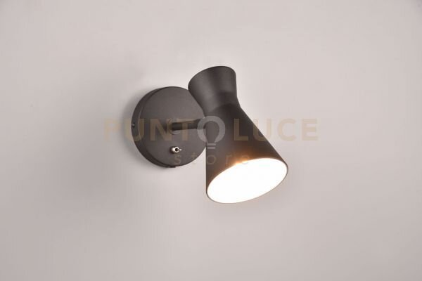 Enzo applique doppio cono metallo nero h. 16,5cm 1 luce attacco e27