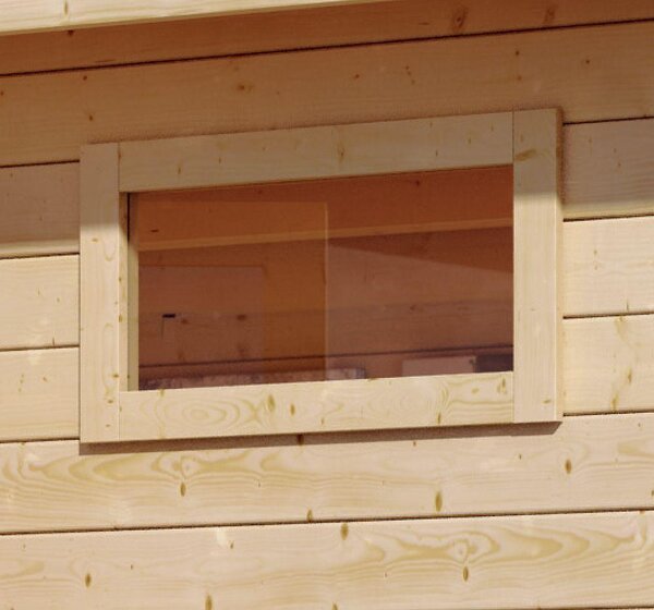 Finestra Karibu per casette da giardino in legno al naturale, 44 x 85 cm, spessore della parete 38 mm