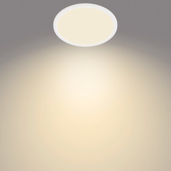 Plafoniera Philips, Superslim, dimmerabile, Bianco, Bagno, Metallo