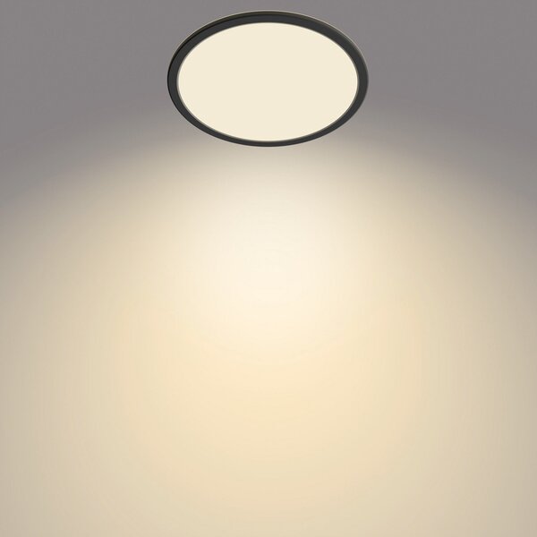 Plafoniera Philips, Superslim, dimmerabile, Nero, Bagno, Metallo
