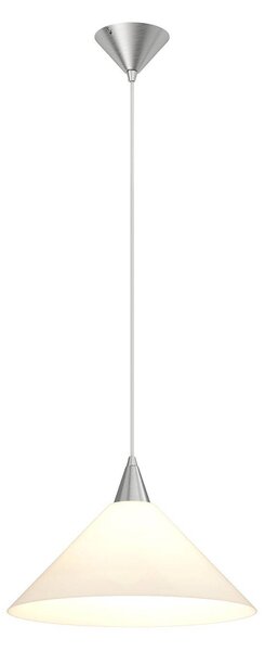 Lindby lampada a sospensione Petra, bianco, vetro, Ø 40 cm, cono, E27
