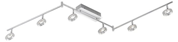 Paul Neuhaus 6787-96 Sileda Faretto da soffitto a 6 luci in alluminio opaco