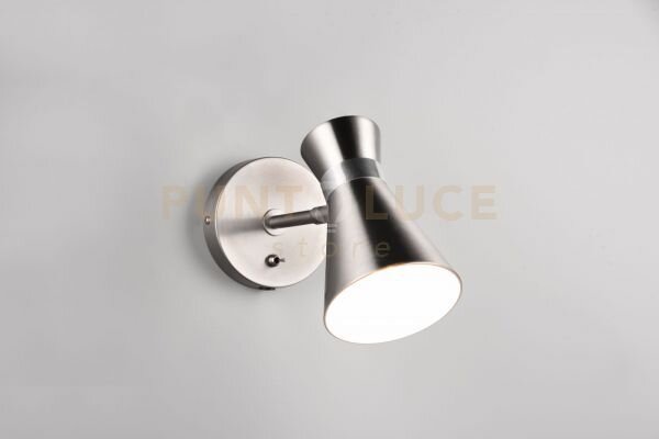 Enzo applique doppio cono metallo acciaio satinato h. 16,5cm 1 luce