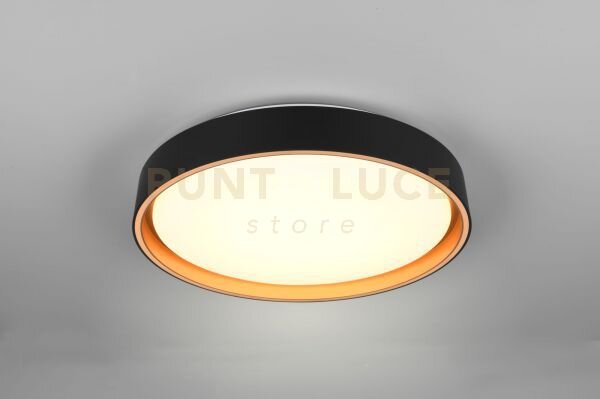 Felis plafoniera a led 24w 2500lm, 2700 - 6500k bordo nero e oro co