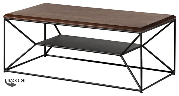 MASSIVMOEBEL24 | Tavolino da salotto in legno di Mango 110x55x43 oliato / marrone LOUNGE COLLECTION #100