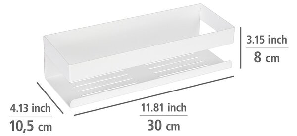 Mensola da bagno senza foratura bianco opaco in acciaio inox con aggancio Turbo-loc Genova – Wenko