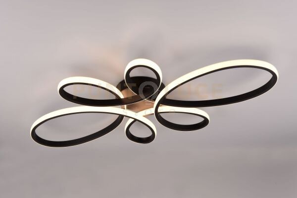Fly plafoniera grande led 32w 3900lm, 3000k nera con regolazione i