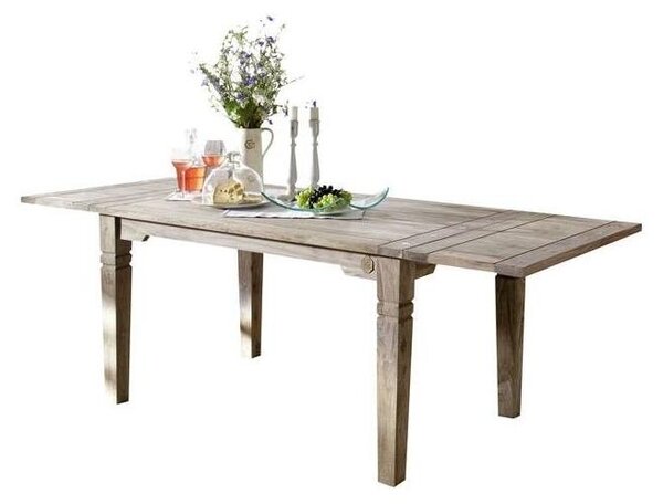 MASSIVMOEBEL24 | tavolo da pranzo in legno di Sheesham / palissandro 140x90x76 grigio scuro oliato LEEDS #52
