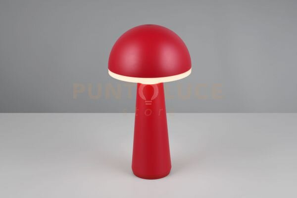 Fungo lampada da tavolo ricaricabile rossa regolazione intesita' e 