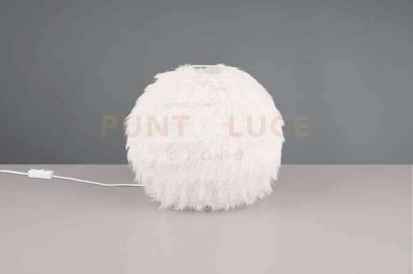 Furry lampada da tavolo effetto piuma bianca d. 30cm 1 luce attcco e14