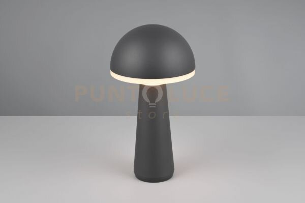 Fungo lampada da tavolo ricaricabile antracite regolazione intesita
