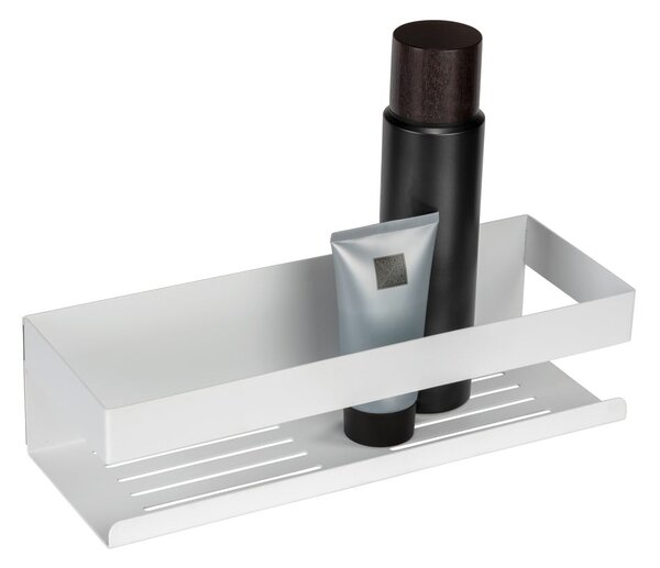 Mensola da bagno senza foratura bianco opaco in acciaio inox con aggancio Turbo-loc Genova – Wenko
