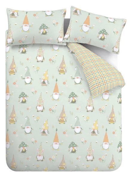 Biancheria da letto verde chiaro per letto singolo 135x200 cm Spring Gonks – Catherine Lansfield