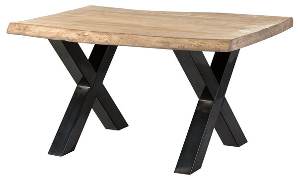 MASSIVMOEBEL24 | FREEFORM 5 tavolo da pranzo in legno di mango - verniciato beige / gambe in ferro X antracite lucido 140x90