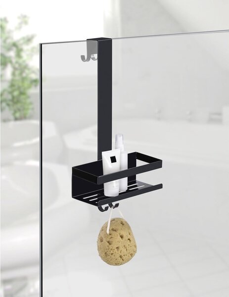 Mensola da bagno da appendere nera in acciaio inox Bribano – Wenko