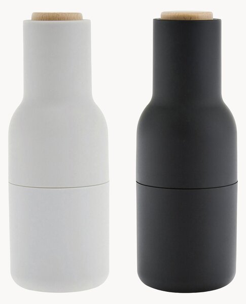 Set macina sale e pepe con coperchio in legno di faggio Bottle Grinder 2 pz