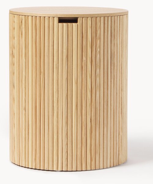 Tavolino contenitore rotondo in legno Nele