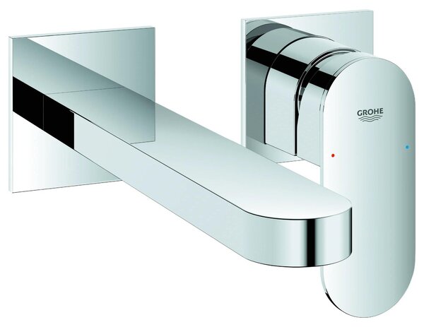 Miscelatore per lavabo Grohe, serie Plus, montaggio a parete, raggio di erogazione 203 mm, cromato, 1 pz