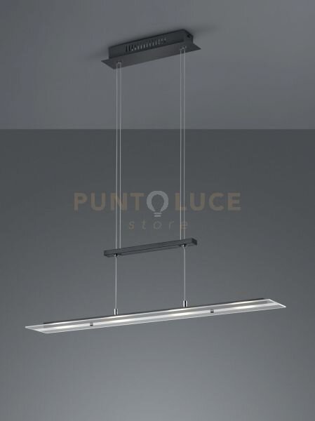 Milos sospensione led 20w 2200lm, 3000k rettangolare nera l. 80cm