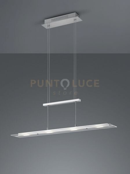 Milos sospensione led 20w 2200lm, 3000k rettangolare acciaio l. 80cm