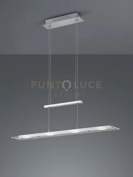 Milos sospensione led 20w 2200lm, 3000k rettangolare acciaio l. 80cm