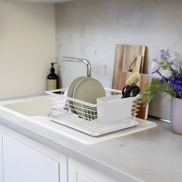 Scolapiatti bianco opaco in metallo 36x30 cm Drip – Wenko