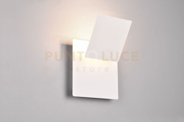 Mio applique led 6w 560lm, 3000k metallo bianco diffusore quadrato 