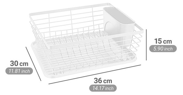 Scolapiatti bianco opaco in metallo 36x30 cm Drip – Wenko