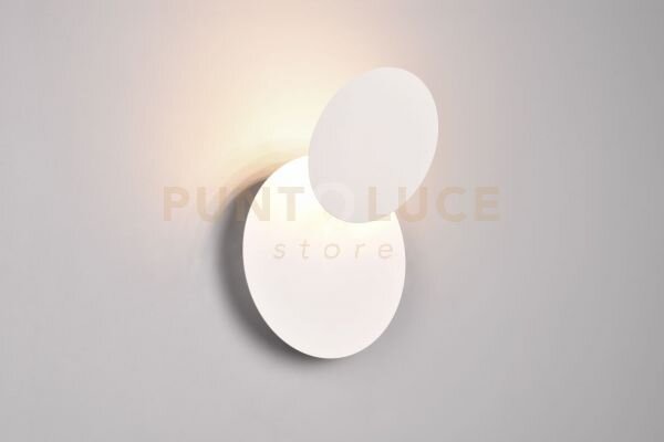 Mio applique led 6w 560lm, 3000k metallo bianco diffusore rotondo o