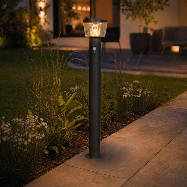 Lampada da esterno a energia solare con sensore di movimento - 3 modalità - Pannello solare di alta qualità - A: 94 cm - Acciaio inossidabile