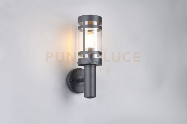 Paolma applique da esterno metallo antracite ip44 h.32cm 1 luce att