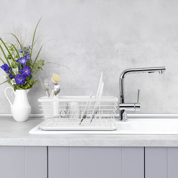 Scolapiatti bianco opaco in metallo 36x30 cm Drip – Wenko