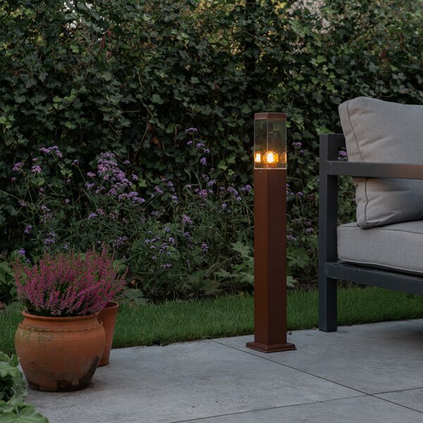 Lampada da esterno intelligente color marrone ruggine 80 cm con WiFi P45 - Malios