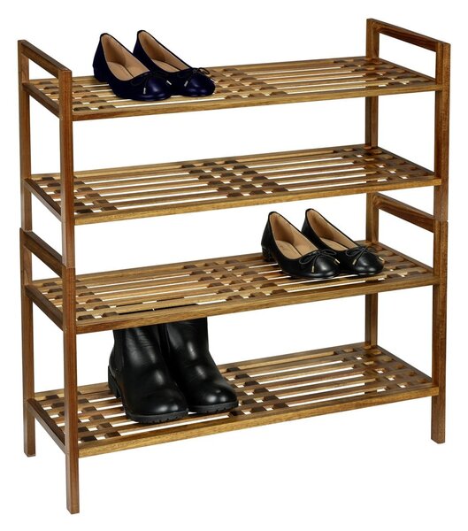 Scarpiera di colore naturale in acacia massiccia 69x40,5x27 cm Fondi – Wenko