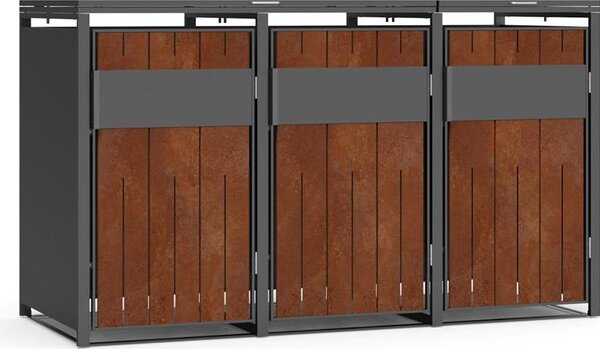 Cassonetto per rifiuti Coperchio per rifiuti fino a 240 l Cassonetto per rifiuti Griglia 3 porte