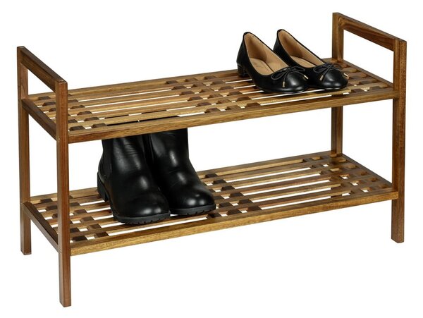 Scarpiera di colore naturale in acacia massiccia 69x40,5x27 cm Fondi – Wenko