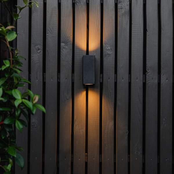 Lampada da parete moderna nera 2 luci IP44 - Baleno