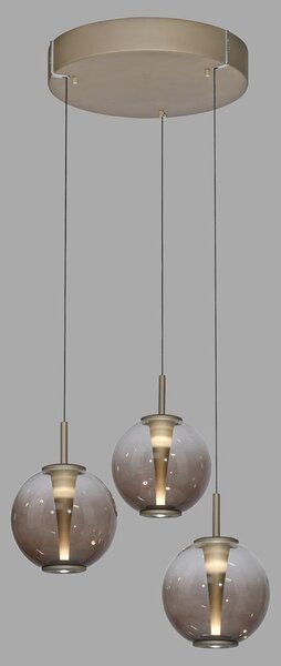 Lampada a sospensione PAUL NEUHAUS PURE E-Infinity, bronzo, regolabile in altezza elettricamente, regolatore 2200–5000 K