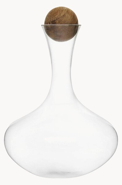 Decanter in vetro soffiato con tappo in legno Eden, 2 L