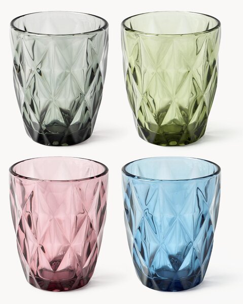 Set di 4 bicchieri con motivo strutturato Colorado