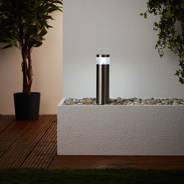 Lampada da esterno a LED, da incasso a pavimento, altezza 30 cm, diametro 8 cm, 4 W, 460 lm, 6500 K, grado di protezione IP44