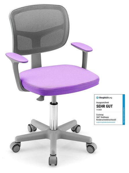 Sedia da scrivania per bambini, regolabile in altezza da 80 a 91,5 cm, girevole a 360°, ergonomica