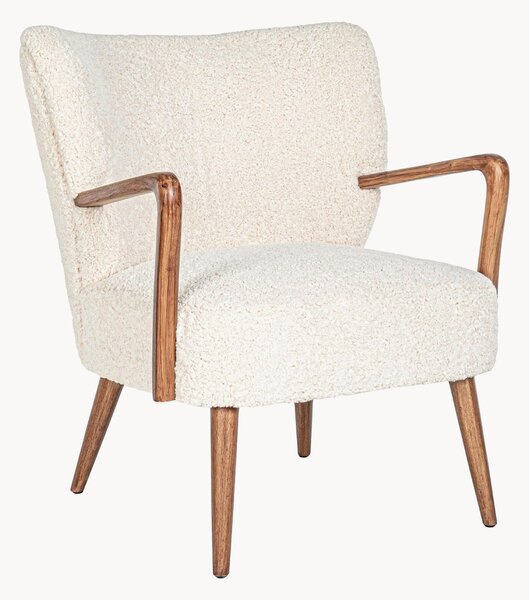 Poltrona lounge in teddy con braccioli Moritz