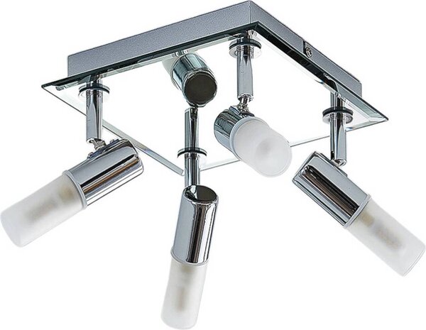 Plafoniera da bagno Lindby Zela, 32 cm, cromo, 4 luci, IP44